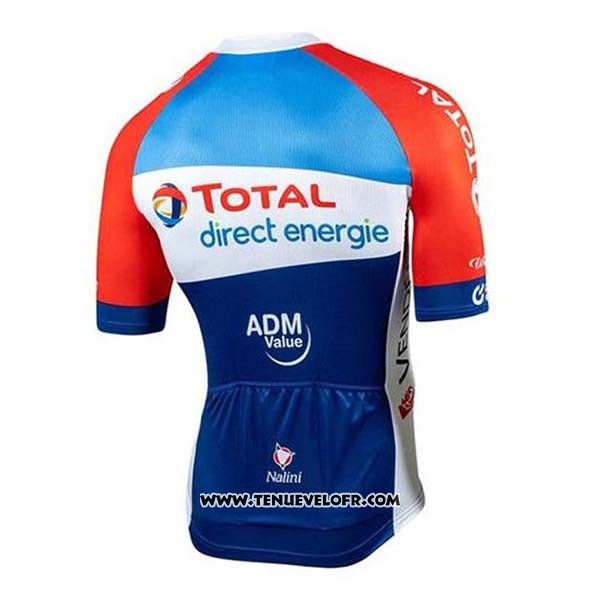 2020 Maillot Ciclismo Direct Energie Rouge Bleu Blanc Manches Courtes et Cuissard